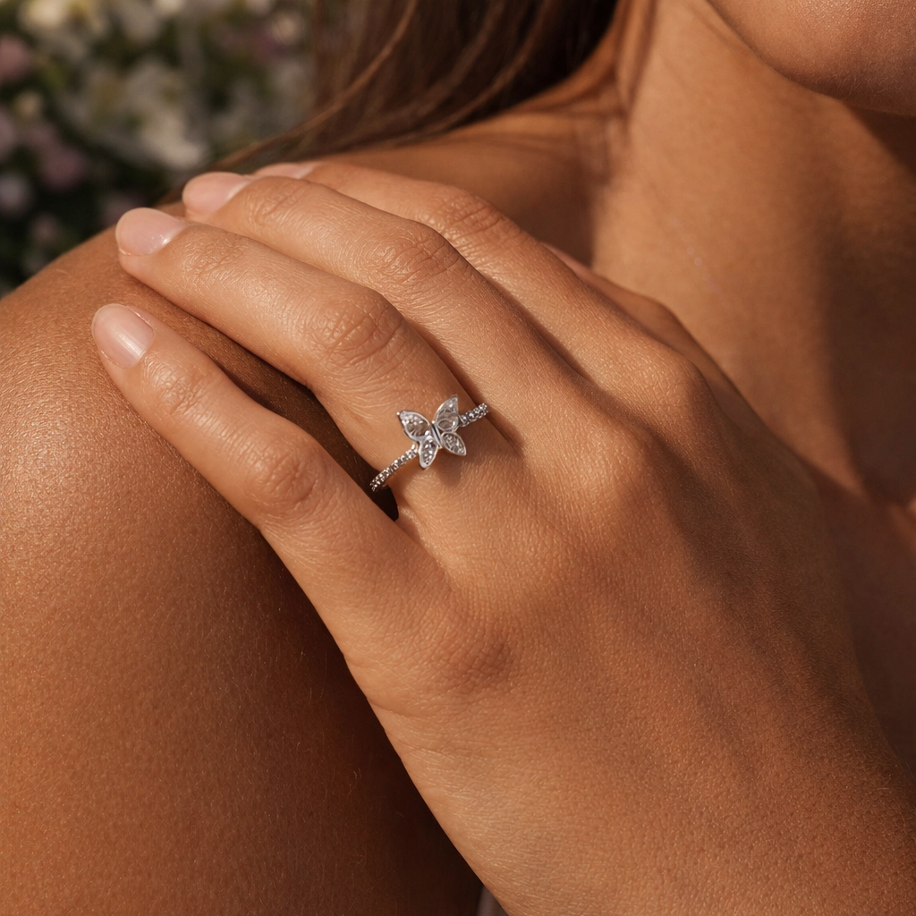AURA Butterfly Ring worn – CCaura