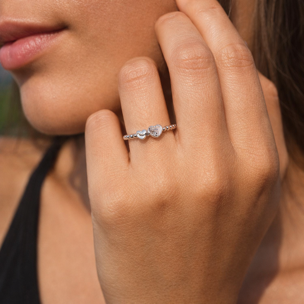 LUMINA Silver Ring worn – CCaura