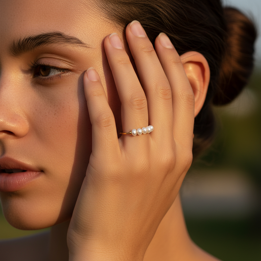 LUNA PEARL GOLD RING