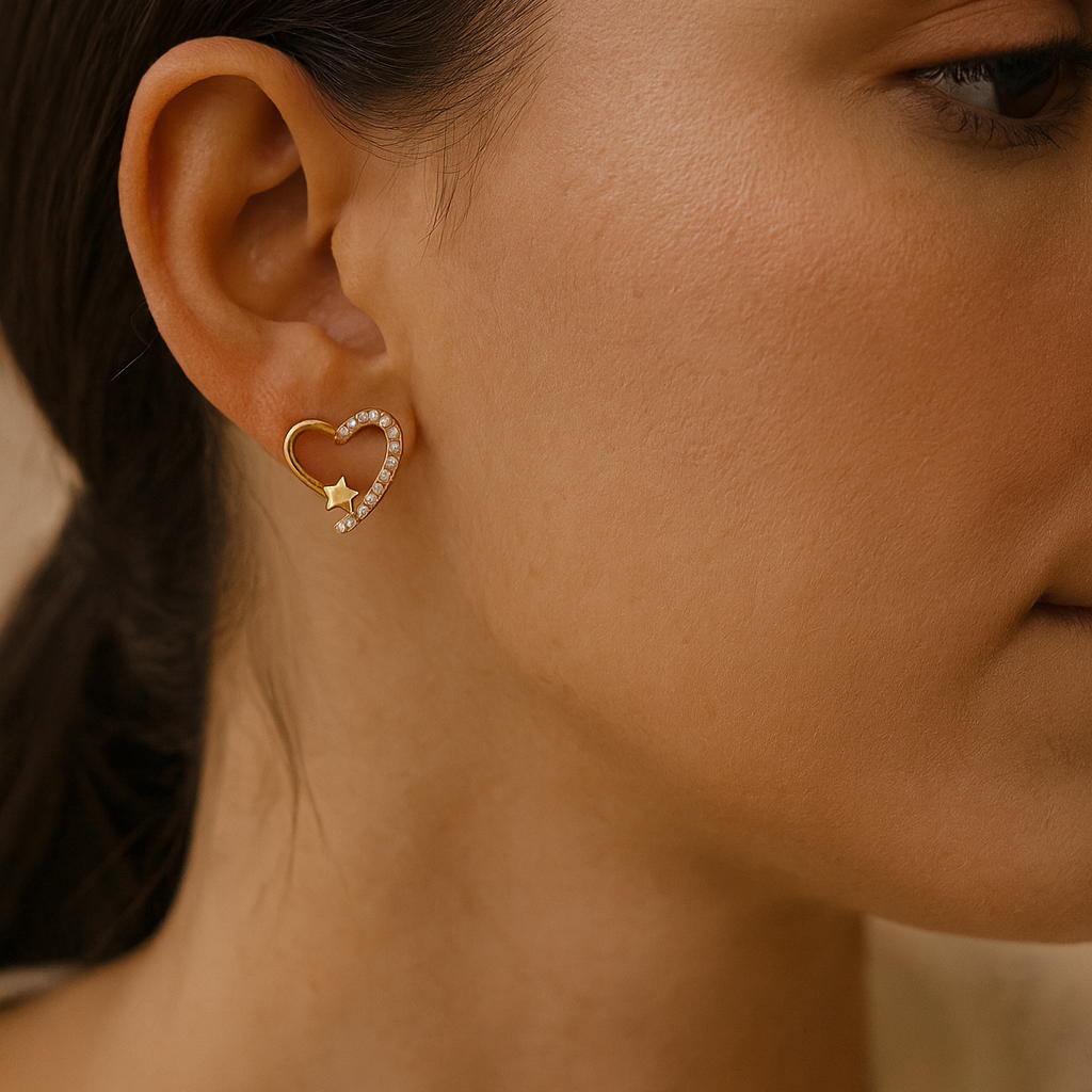 ESTELLAR Gold Earrings worn by model– CCaura