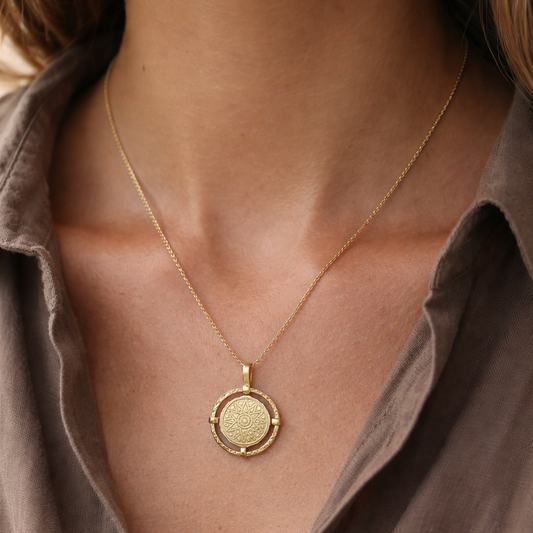 SAHARA Charm Gold Necklace worn – CCaura