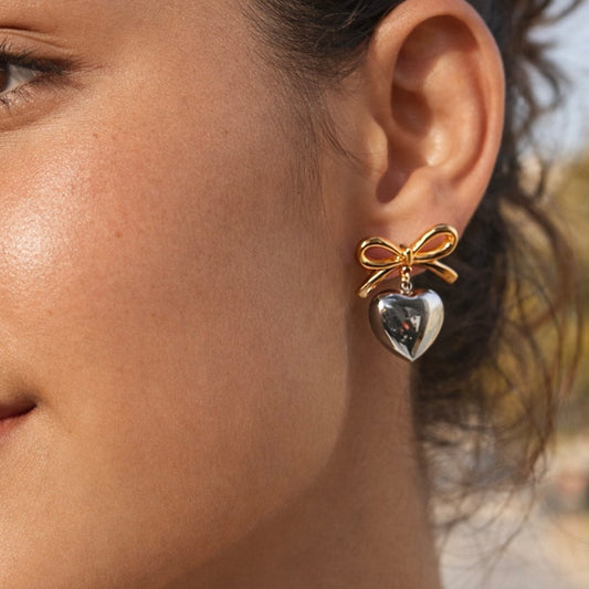 ISABEL BOW HEART EARRINGS