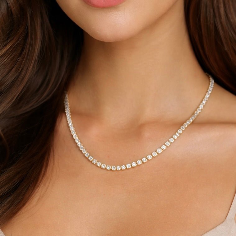 ARIA Tennis Gold Necklace worn – CCaura