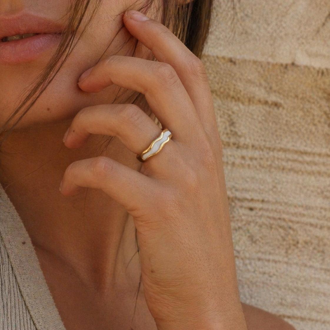 LUMI Gold Ring worn – CCaura