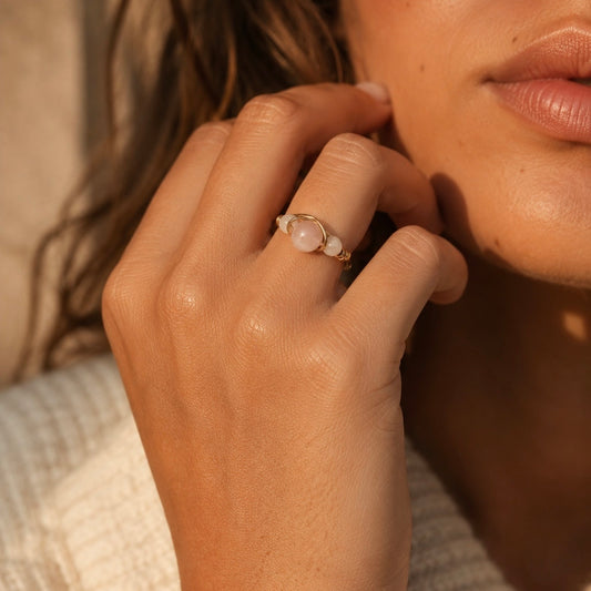 RADIANT Quartz Gold Ring worn – CCaura