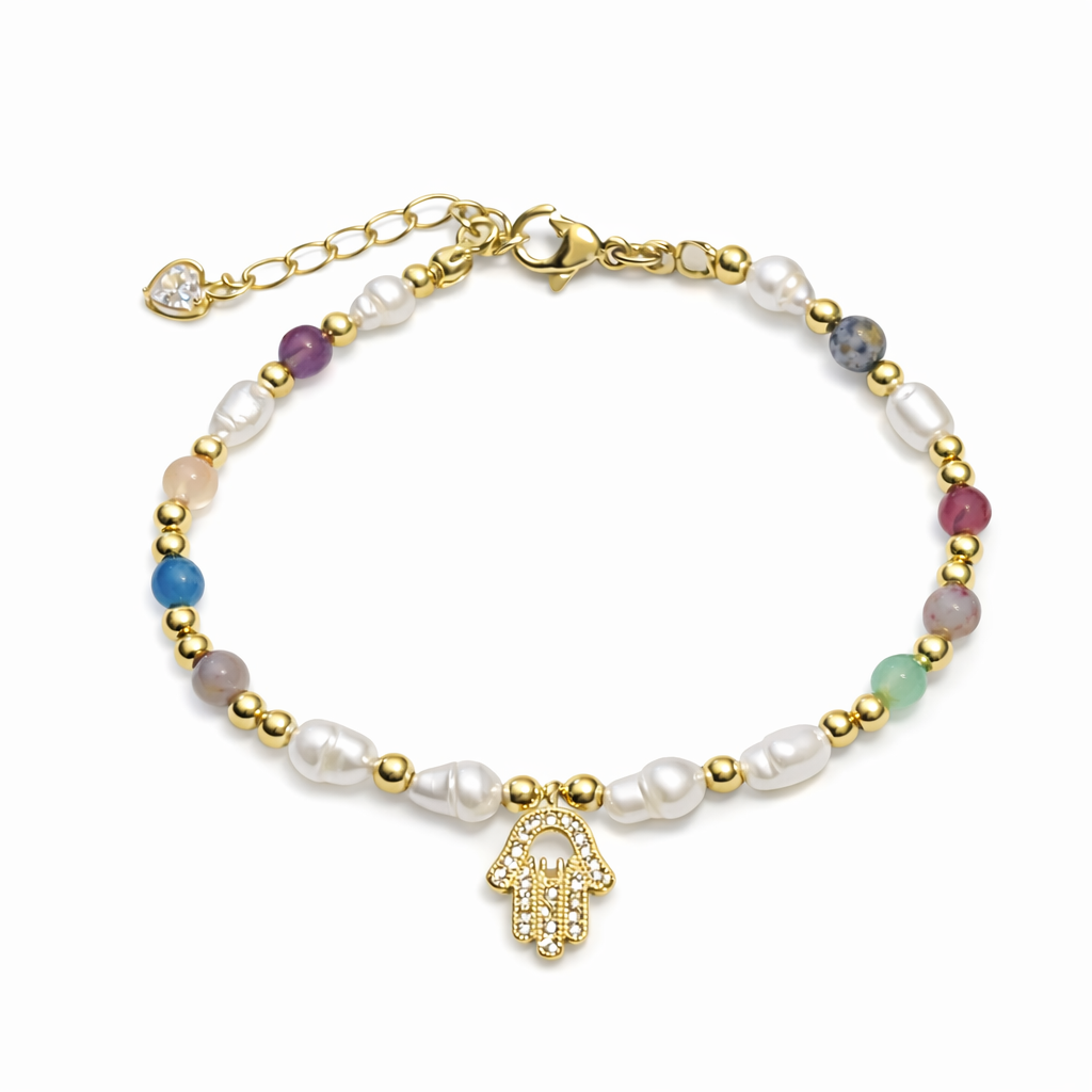 ALMA HAMSA PEARL BRACELET