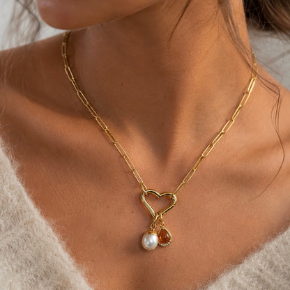 ELISA HEART GOLD NECKLACE