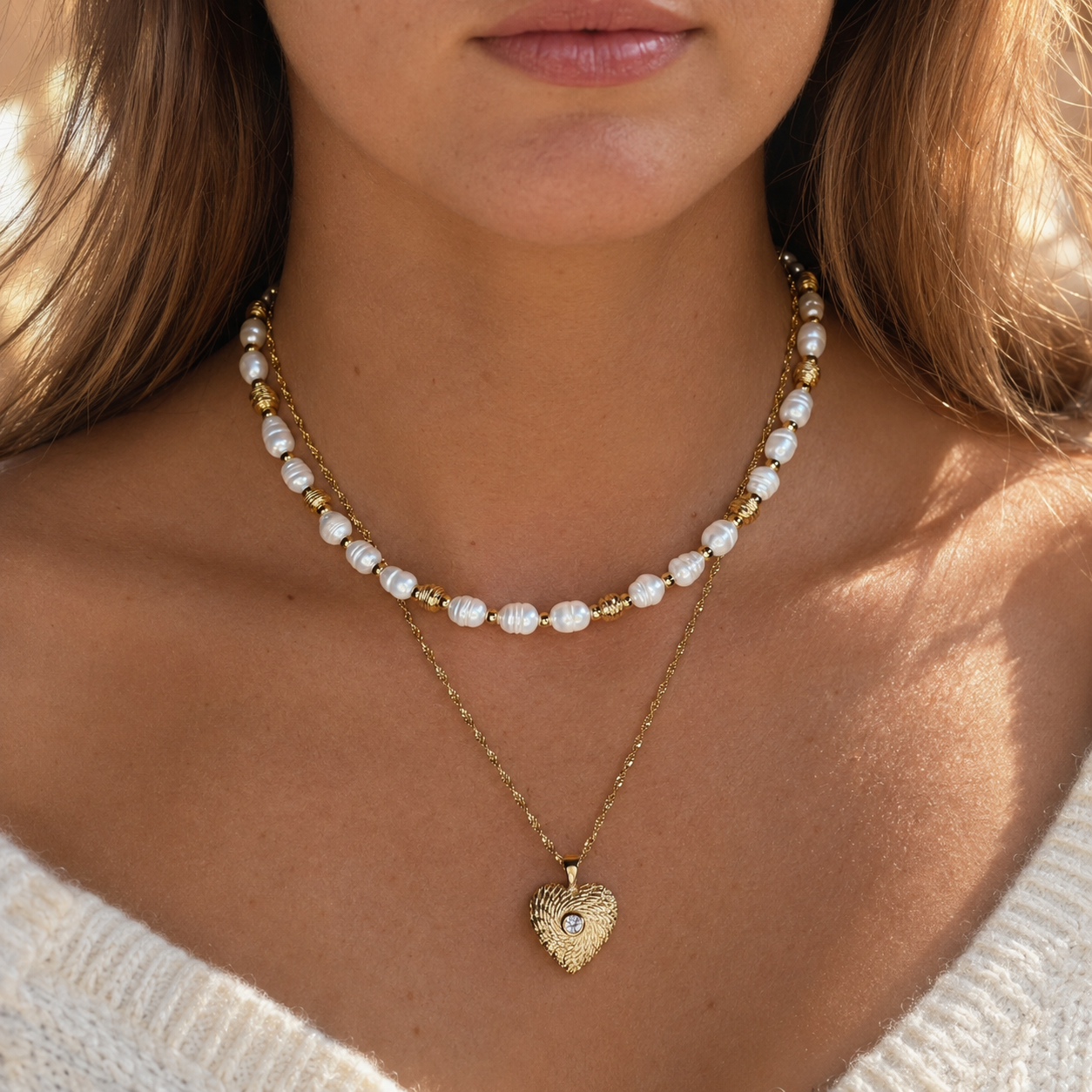 GAIA HEART GOLD NECKLACE