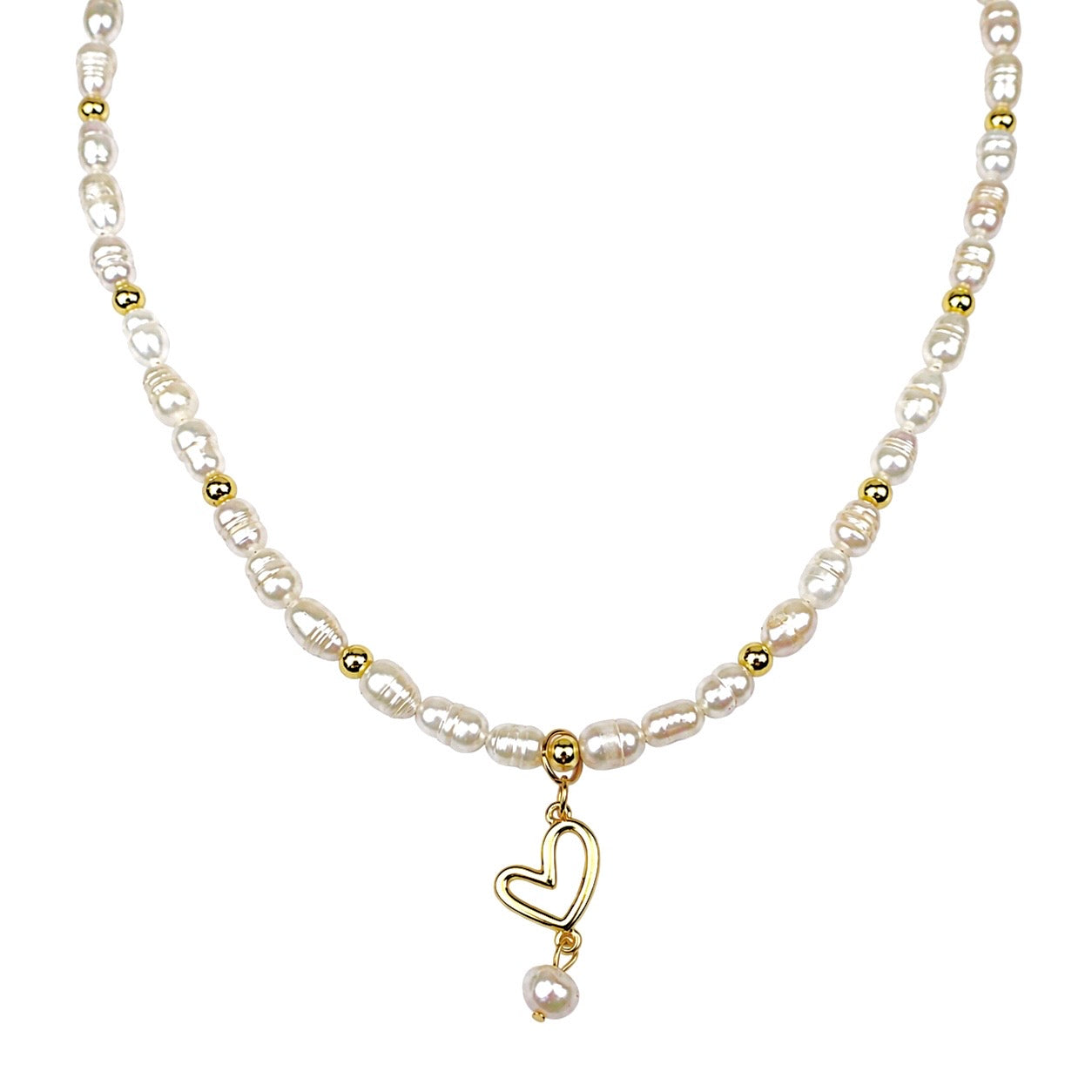 CELESTE PEARL HEART NECKLACE