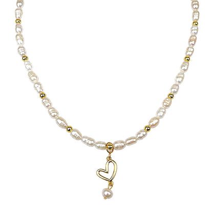 CELESTE PEARL HEART NECKLACE