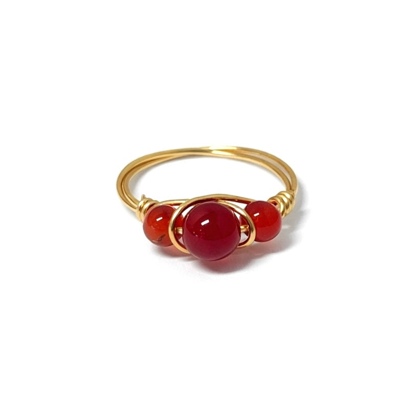 RUBY Sol Gold Ring  on white background– CCaura
