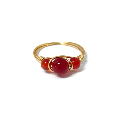 RUBY Sol Gold Ring  on white background– CCaura