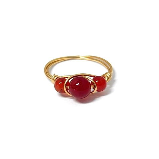 RUBY Sol Gold Ring  on white background– CCaura