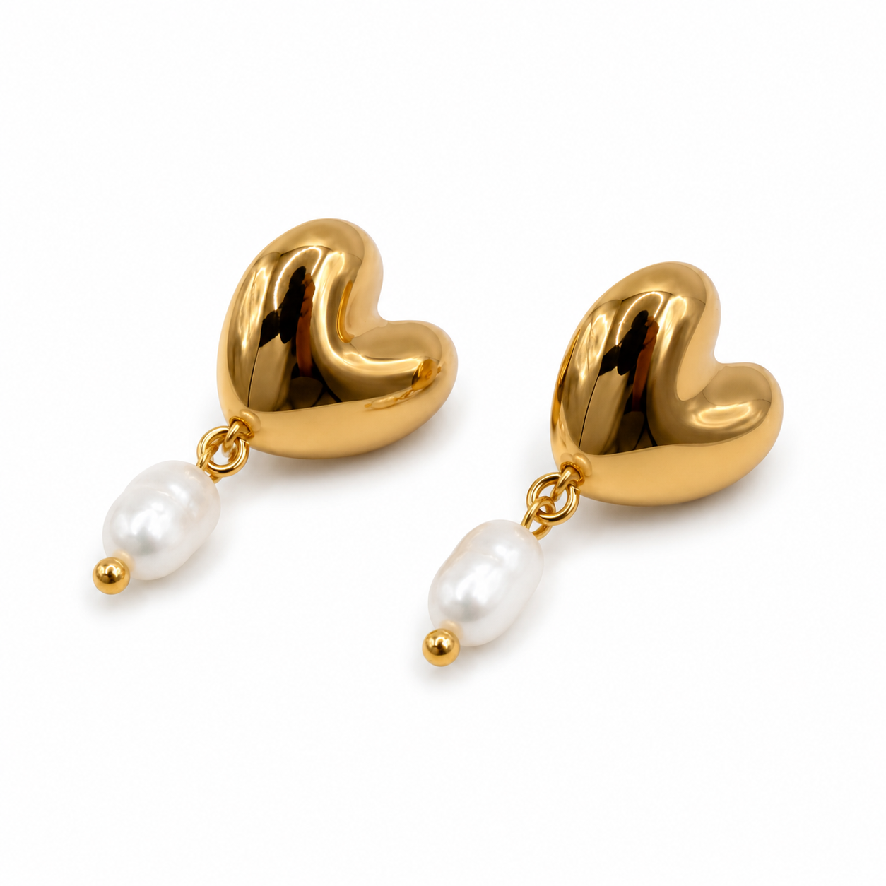 AMORA Pearl Earrings on white background- CCAura