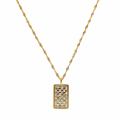 LUCY CRYSTAL GOLD NECKLACE