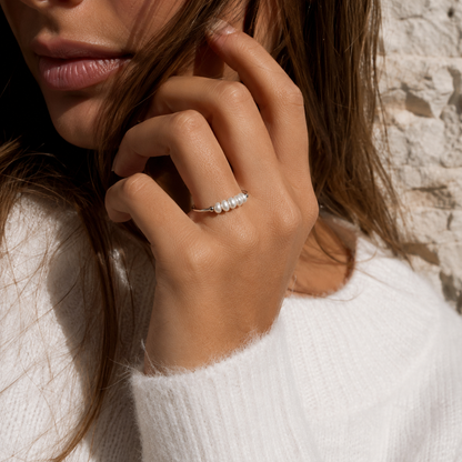 LUNA PEARL SILVER RING silver ring CCaura white background