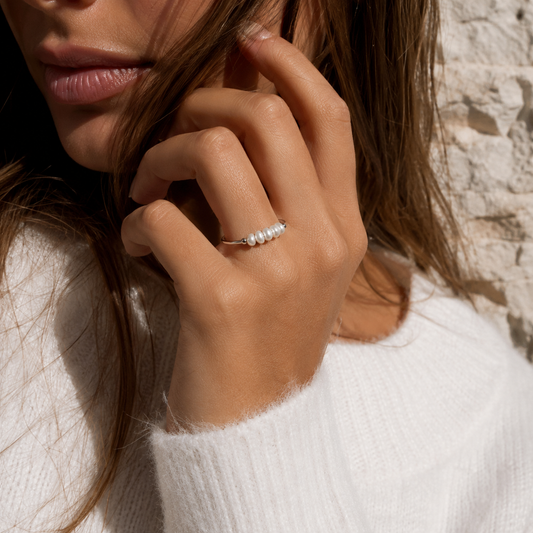 LUNA PEARL SILVER RING silver ring CCaura white background