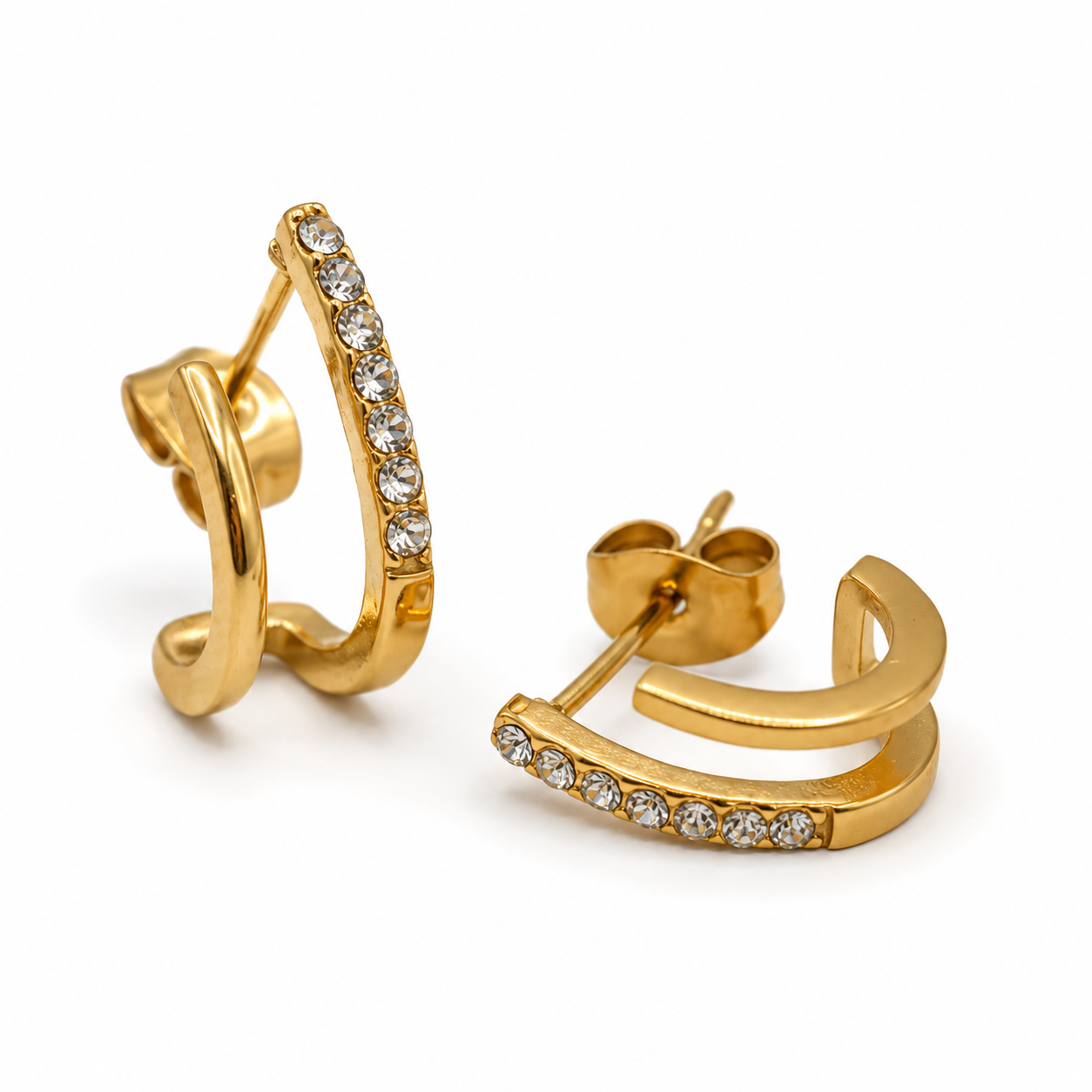 RADIANT Link Mini Hoops on white background – CCaura