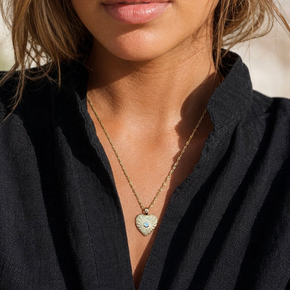 QGAIA Heart Gold Necklace worn – CCaura