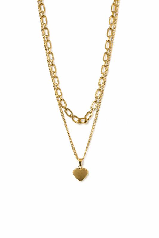 ATHENA LOVE HEART GOLD NECKLACE