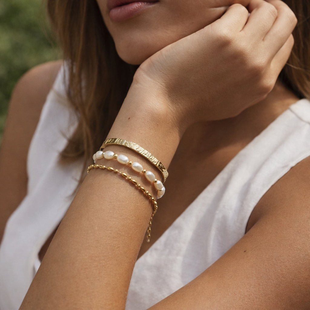 LUCIA GOLD BEAD BRACELET
