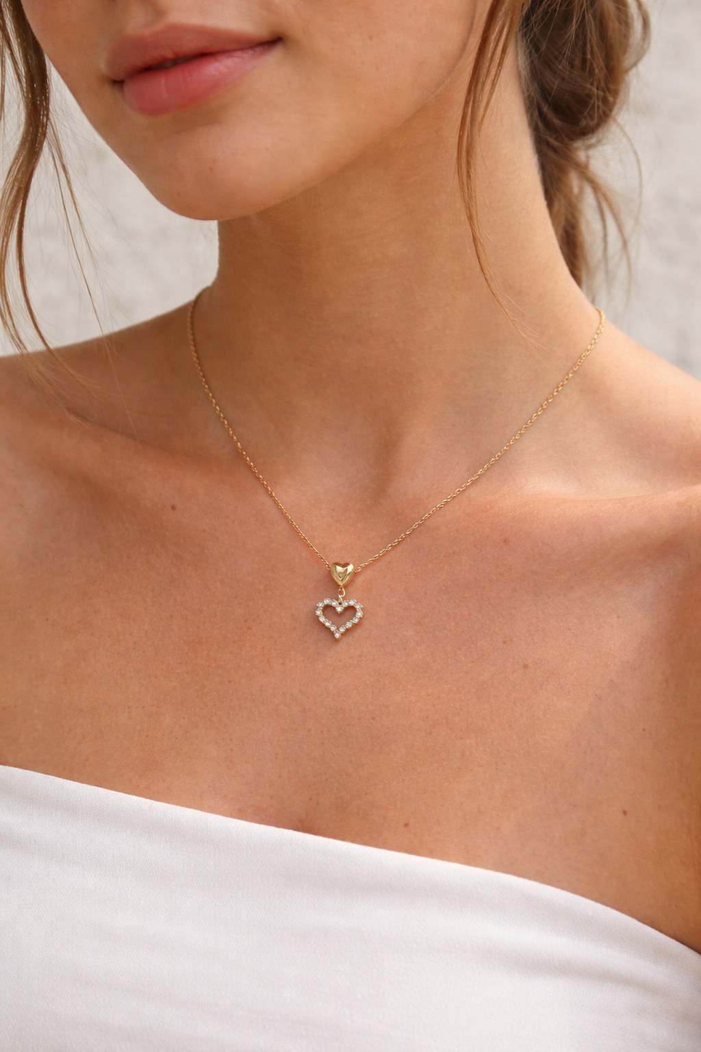 EVARA HEART GOLD NECKLACE