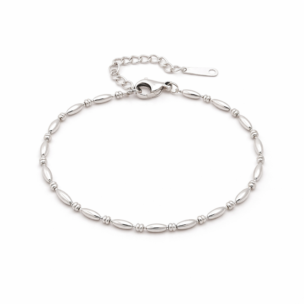 LUCIA SILVER BEAD BRACELET