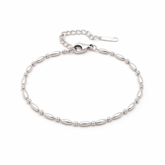 LUCIA SILVER BEAD BRACELET