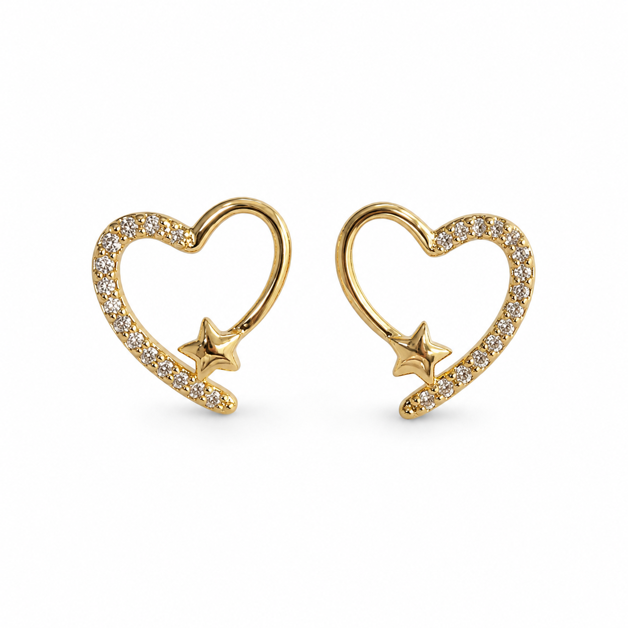 ESTELLAR Gold Earrings  on white background– CCaura