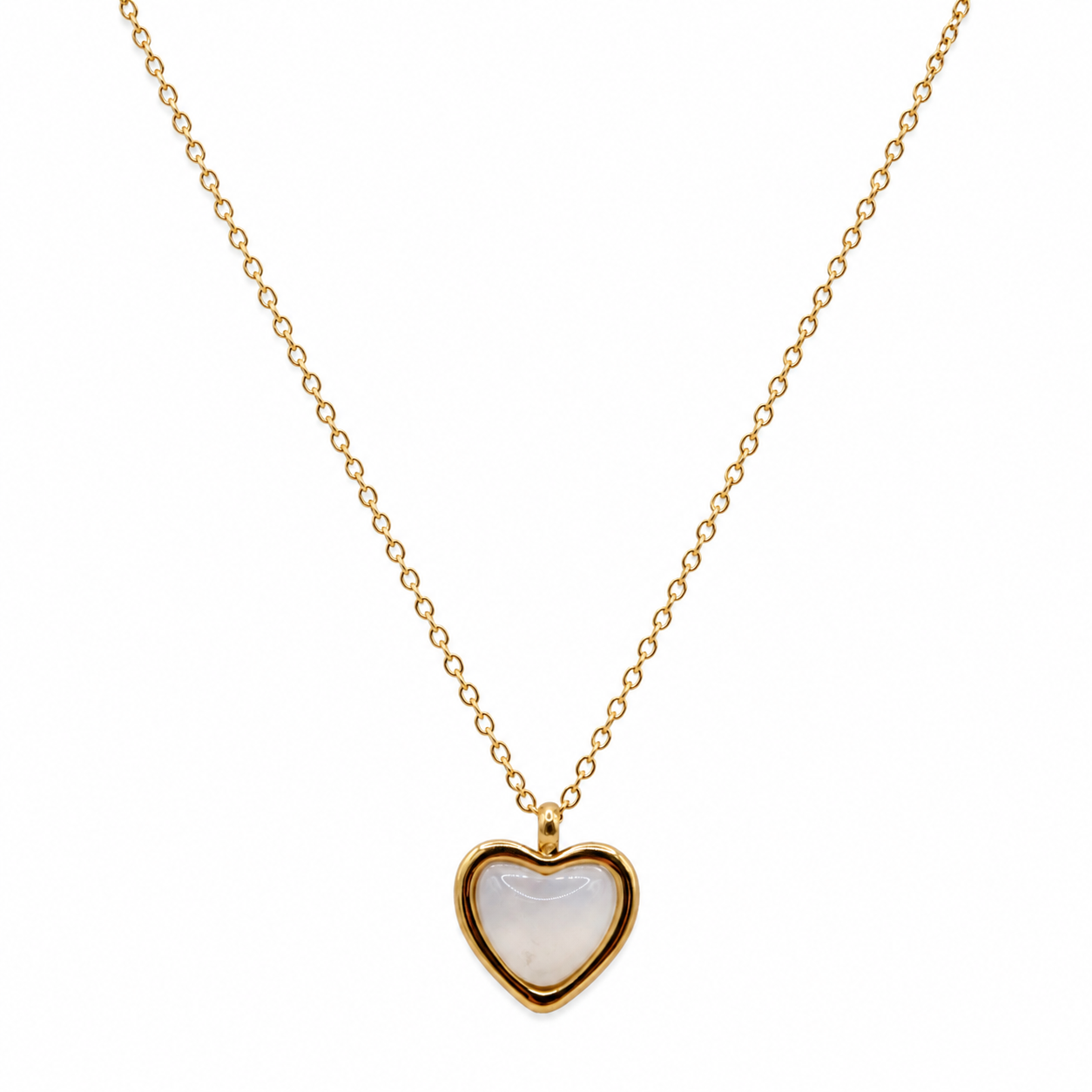 SIENA Heart Gold Necklace on white background– CCaura