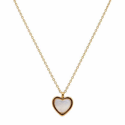 SIENA Heart Gold Necklace on white background– CCaura