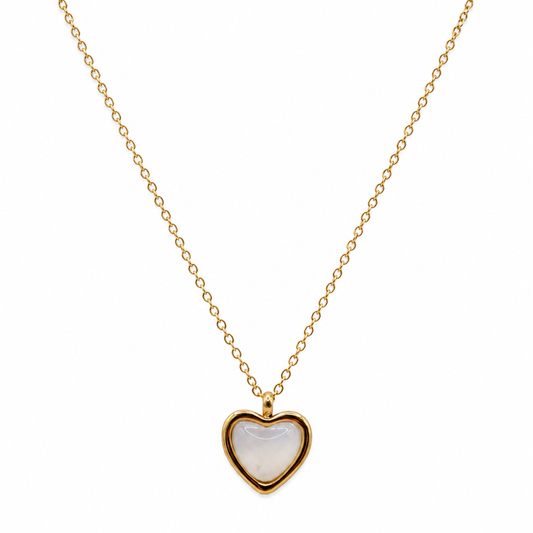 SIENA Heart Gold Necklace on white background– CCaura