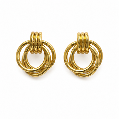 SELENE Gold Earrings  on white background– CCaura