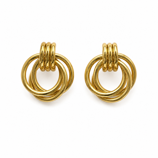 SELENE Gold Earrings  on white background– CCaura