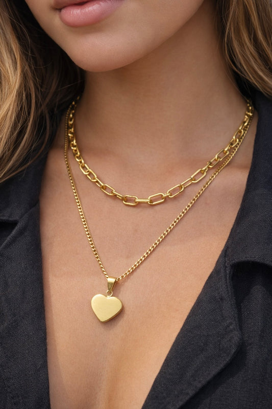ATHENA LOVE HEART GOLD NECKLACE