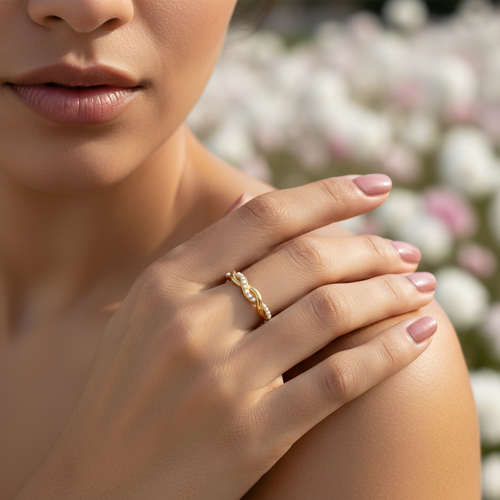 HALO TWIST GOLD RING