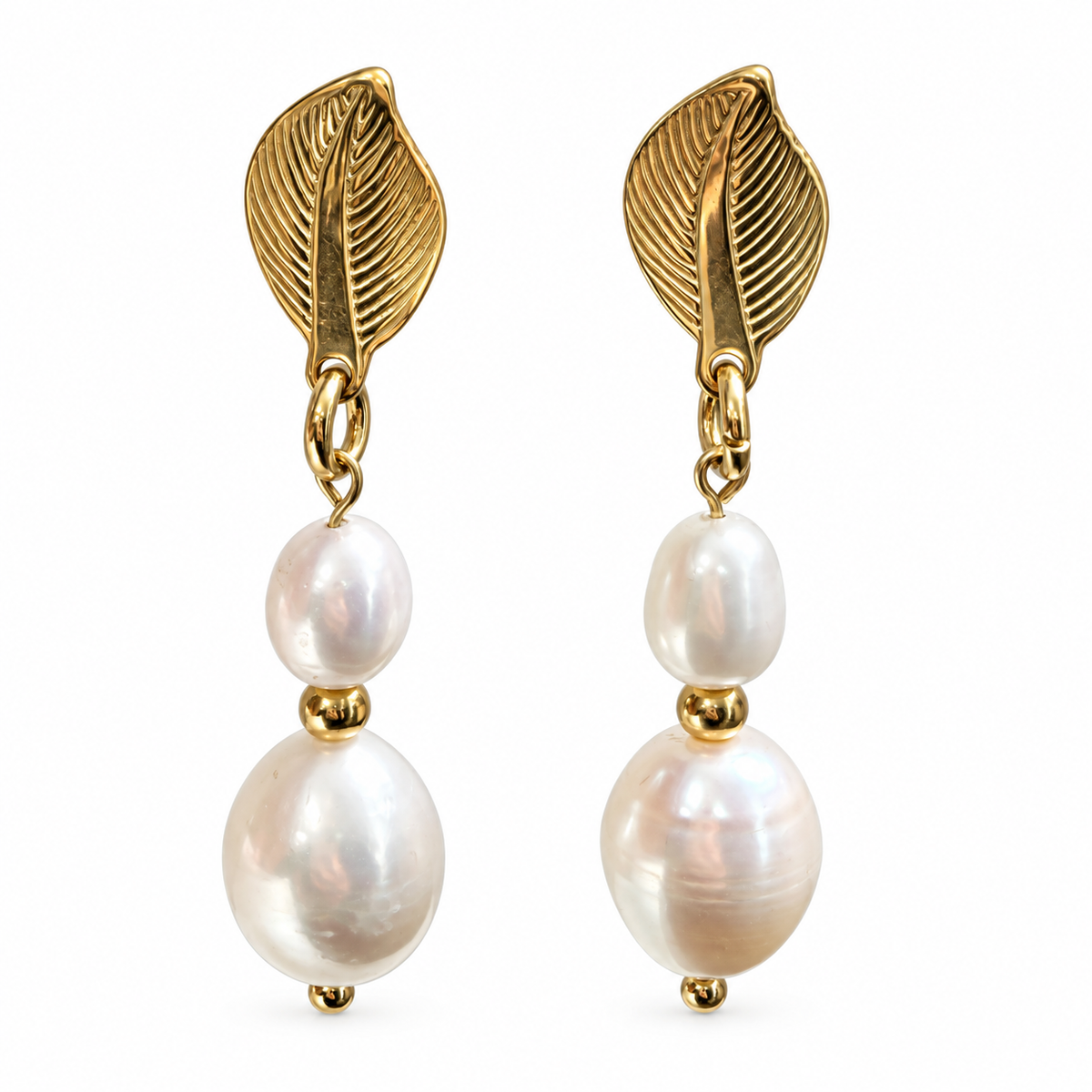 ISLA LEAF PEARL EARRINGS