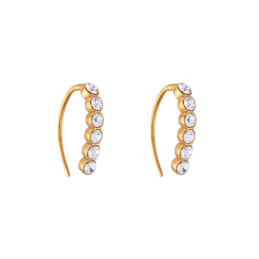 ELYSIAN CRYSTAL HUGGIES gold earrings CCaura white background