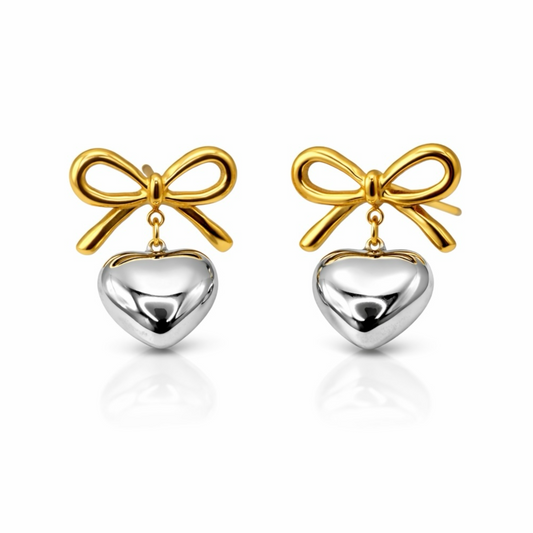 ISABEL BOW HEART EARRINGS