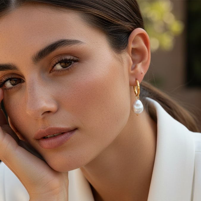 ISLA BAROQUE PEARL HOOPS