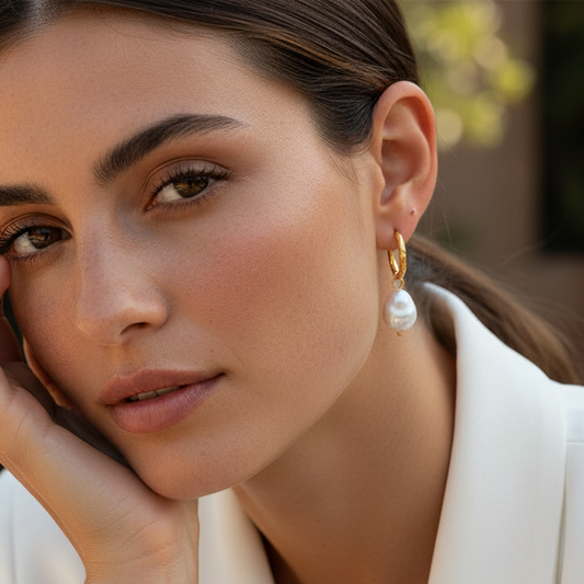 ISLA BAROQUE PEARL HOOPS