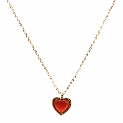 AMARA Heart Gold Necklace on white background  – CCaura