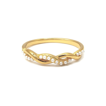 HALO Twist Gold Ring  on white background– CCaura".


