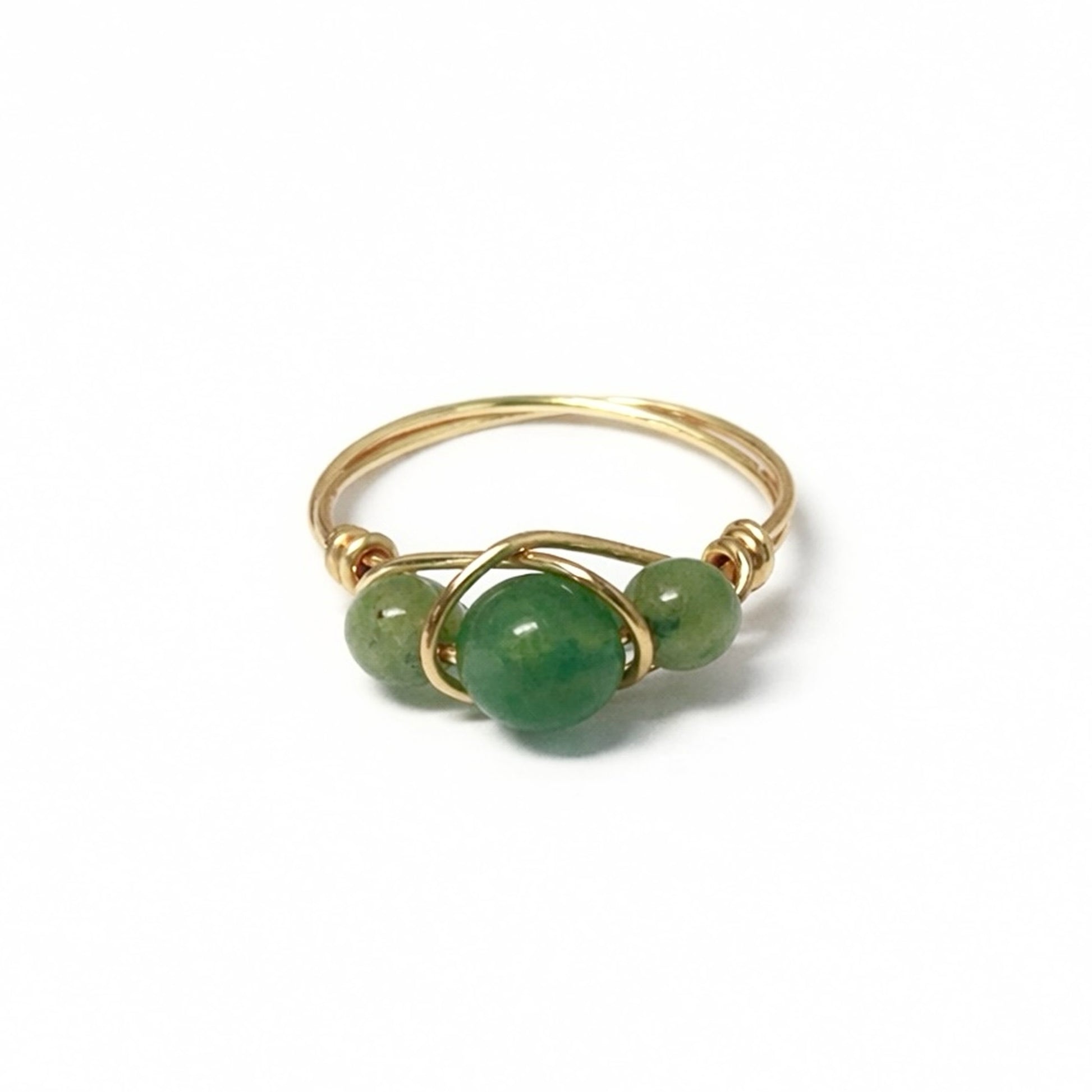 JADE Halo Gold Ring  on white background– CCaura