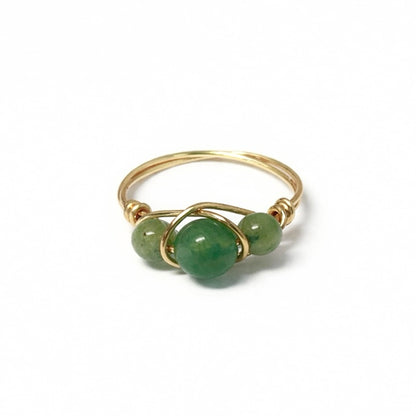 JADE Halo Gold Ring  on white background– CCaura