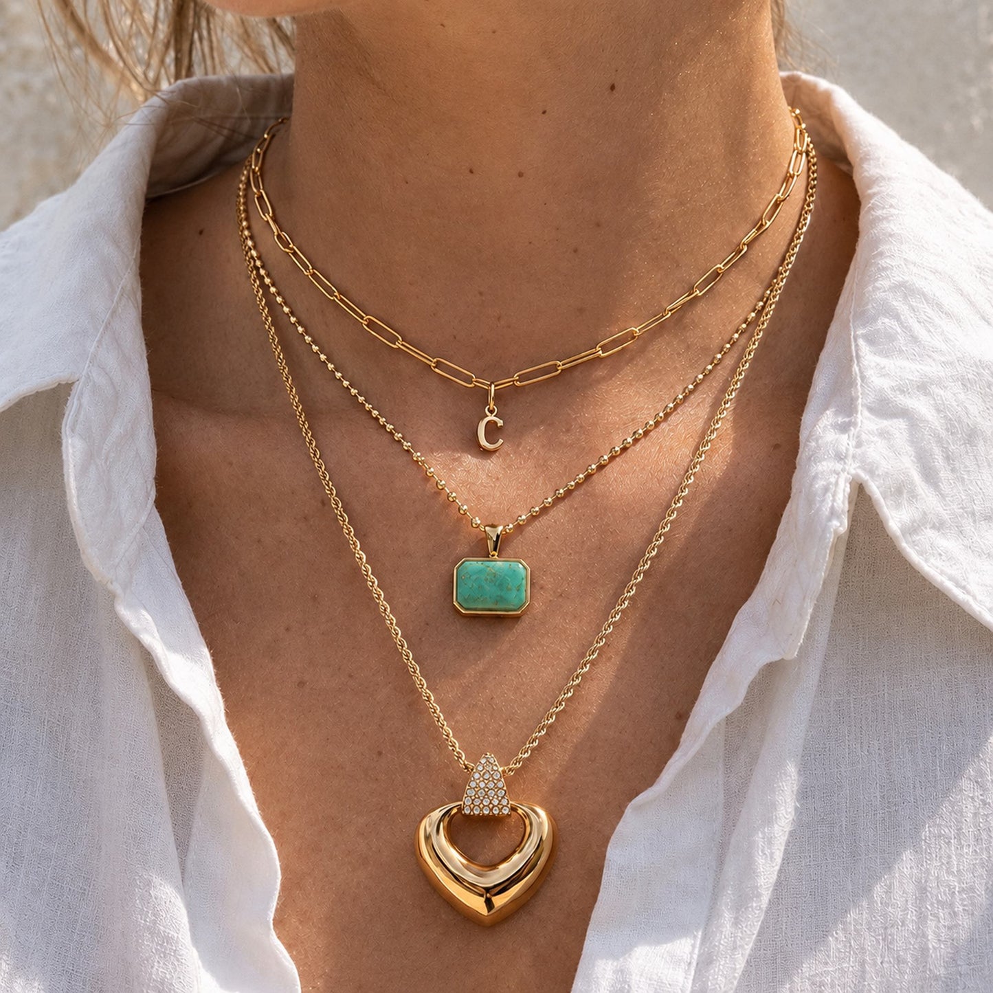 LUMI HEART GOLD NECKLACE